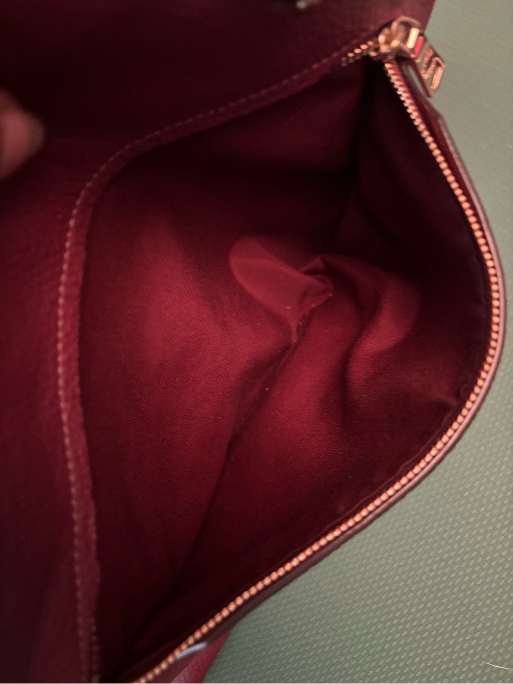 Coach Burgundy Pebbled Leather Tote with Gold Hardware - Picture 7 of 11